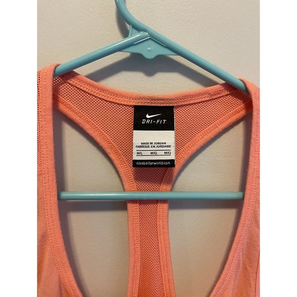 Womens Nike Orange racer back workout mesh Dri-Fit tank top size M/L - Picture 5 of 5